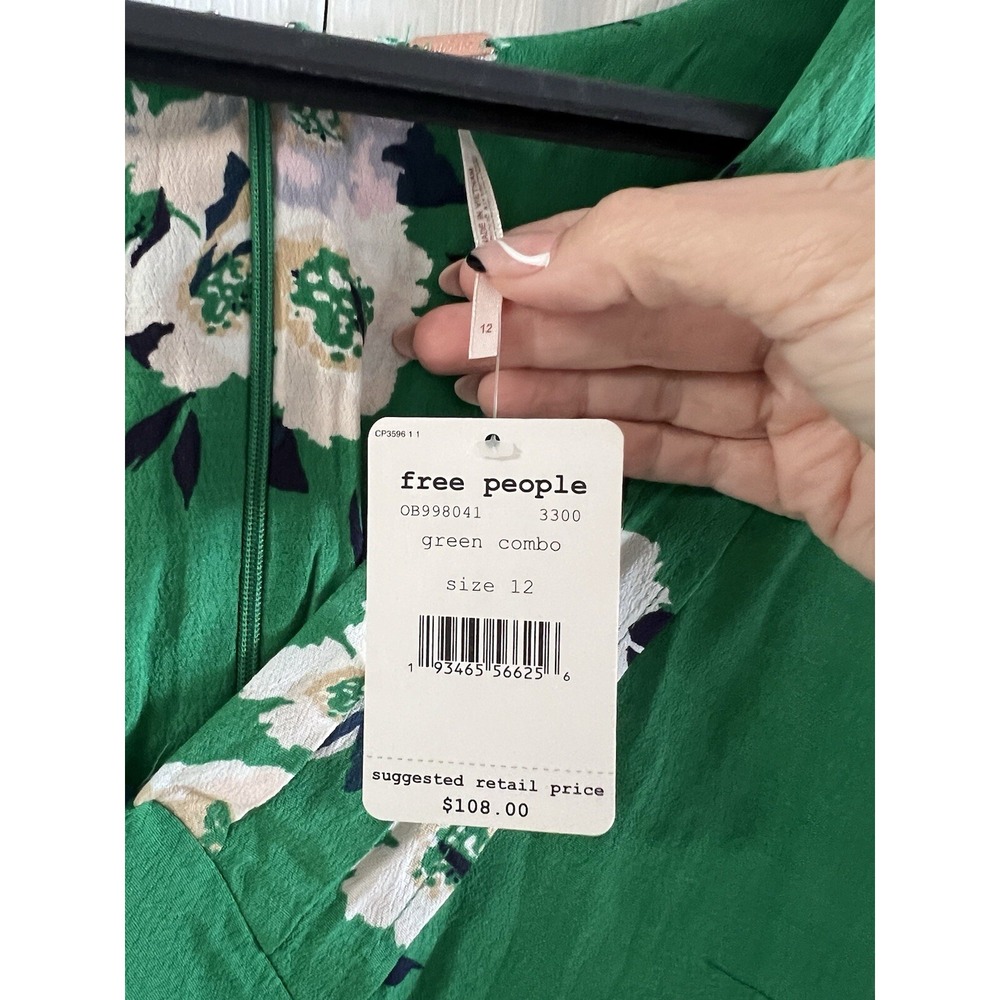 Free People Green Floral Mini Dress - Picture 6 of 11